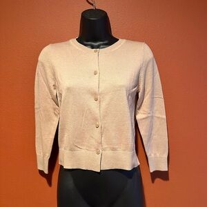 NWT LOFT Crewneck Button-Up Cardigan